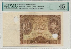 100 złotych 1932 - AA. - PMG 45