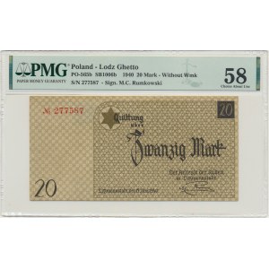 20 marks 1940 - num. 3 sans filigrane - PMG 58