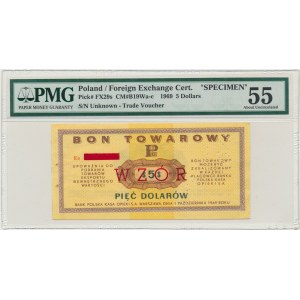 Pewex, 5 dollari 1969 - MODELLO - Ee - PMG 55