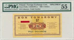 Pewex, 5 dolarów 1969 - WZÓR - Ee - PMG 55