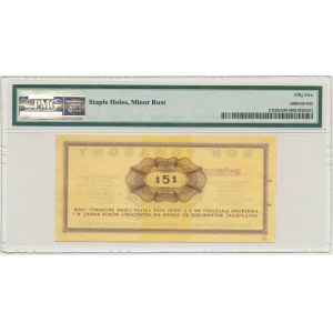Pewex, 5 dolarów 1969 - WZÓR - Ee - PMG 55