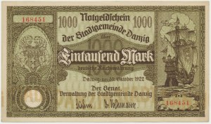 Gdansk, 1 000 marks 1922