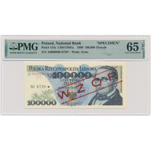 100.000 złotych 1990 - WZÓR - A 0000000 - No. 0729 - PMG 65 EPQ