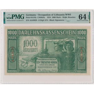 Kaunas, 1 000 marks 1918 - A - 6 chiffres - PMG 64 EPQ