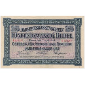 Posen, 25 Rubles 1916 - B -