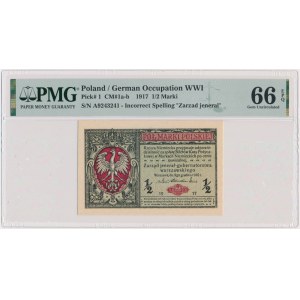 1/2 známky 1916 - Všeobecné - A - PMG 66 EPQ