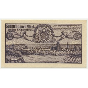 Gdańsk, 500 milionów marek 1923 - druk kremowy -