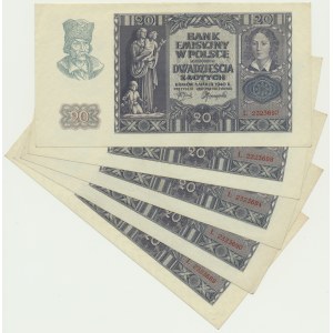 20 złotych 1940 - L (5 szt.)