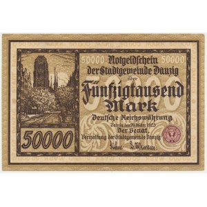 Gdańsk, 50.000 marek 1923 - ładny