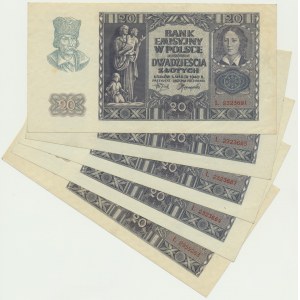 20 oro 1940 - L (5 pezzi)