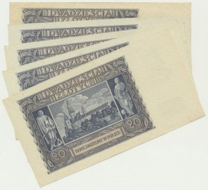 20 oro 1940 - L (5 pezzi)