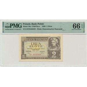 2 oro 1936 - DT - PMG 66 EPQ