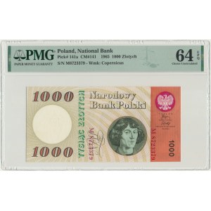 1.000 złotych 1965 - M - PMG 64 EPQ - rzadka seria z rzeczywistego obiegu