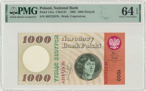 1.000 zloty polacchi 1965 - M - PMG 64 EPQ - serie rara dalla circolazione reale