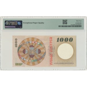 1.000 złotych 1965 - M - PMG 64 EPQ - rzadka seria z rzeczywistego obiegu