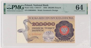 200.000 złotych 1989 - E - PMG 64 - lepsza seria