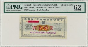 Pewex, 50 centów 1969 - WZÓR - Ec - PMG 62