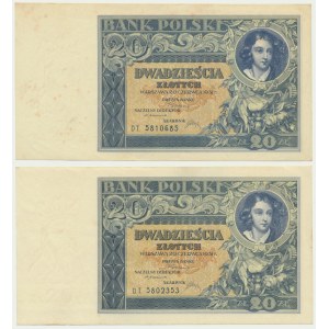 20 or 1931 - DT. (2 pièces)