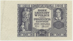 20 zloty 1940 - without series and numbering -.