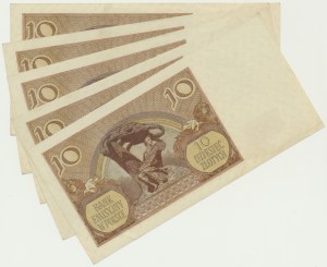 10 złotych 1940 - N. (5 szt.)