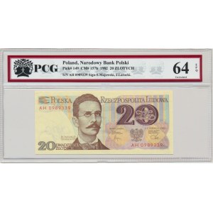 20 złotych 1982 - AH - PCG 64 EPQ