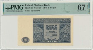 5 złotych 1946 - PMG 67 EPQ