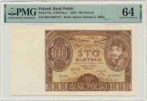 100 zloty 1934 - Ser. BM. - znw. +X+ - PMG 64