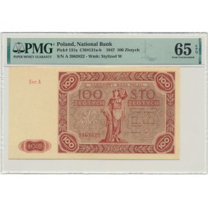 100 złotych 1947 - A - PMG 65 EPQ - pierwsza seria