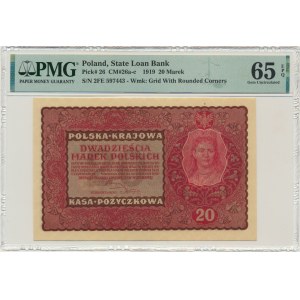 20 marks 1919 - II FE Series - PMG 65 EPQ