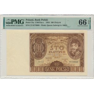 100 złotych 1934 - Ser.CZ. - bez dodatkowych znw. - PMG 66 EPQ