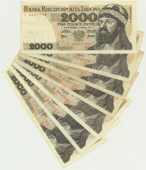 Zestaw, 2.000 złotych 1977-79 (7 szt.) - rzadsze serie