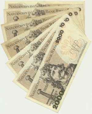 Zestaw, 2.000 złotych 1977-79 (7 szt.) - rzadsze serie