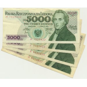 5 000 PLN 1982 (4 pièces)