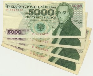 5,000 PLN 1982 (4 pieces).
