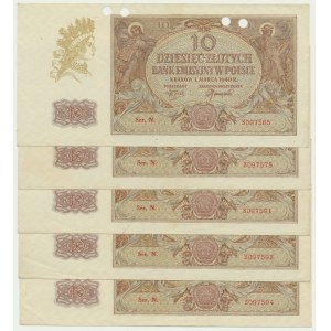 10.000 złotych 1940 - N. (5 szt.)