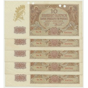 10.000 oro 1940 - N. (5 pezzi)