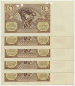 10,000 zloty 1940 - N. (5 pcs.)
