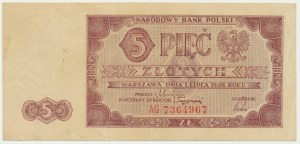 5 złotych 1948 - AG -