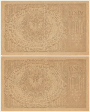1.000 Mark 1919 - Ser.K (2 Stck.) - fortlaufende Nummern