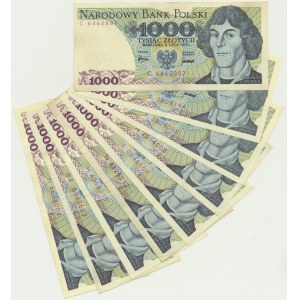 Zestaw, 1.000 złotych 1975 (9 szt.)