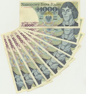 Set, 1 000 or 1975 (9 pièces)