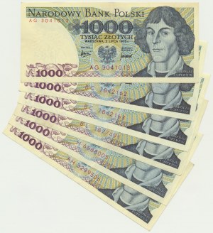 Set, 1 000 or 1975 (6 pièces)