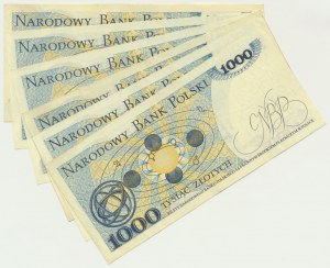 Zestaw, 1.000 złotych 1975 (6 szt.)