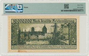 Gdańsk, 10 milionów marek 1923 - bez serii - druk nieobrócony - PMG 63