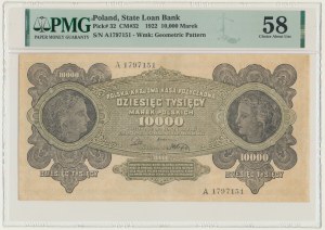 10.000 Mark 1922 - A - PMG 58