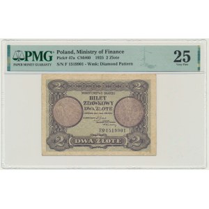 2 gold 1925 - F - PMG 25