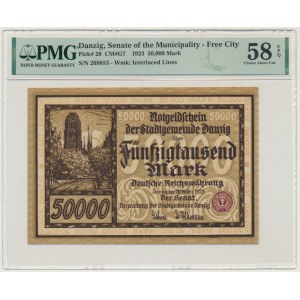Danzig, 50.000 Mark 1923 - PMG 58 EPQ