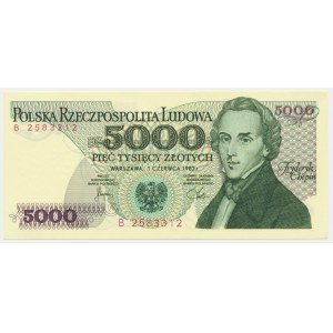 5,000 zloty 1982 - B -.