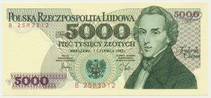 5,000 zloty 1982 - B -.