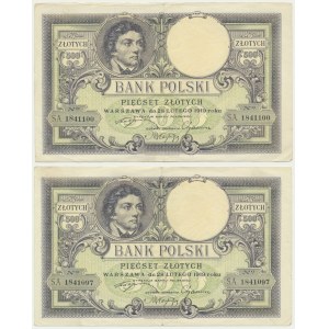 500 zloty 1919 - SA. (2 pcs.)